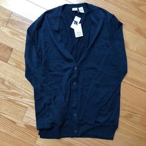 BNWT GAP Merino Wool V-Neck Indigo Blue Cardigan, Women’s size M